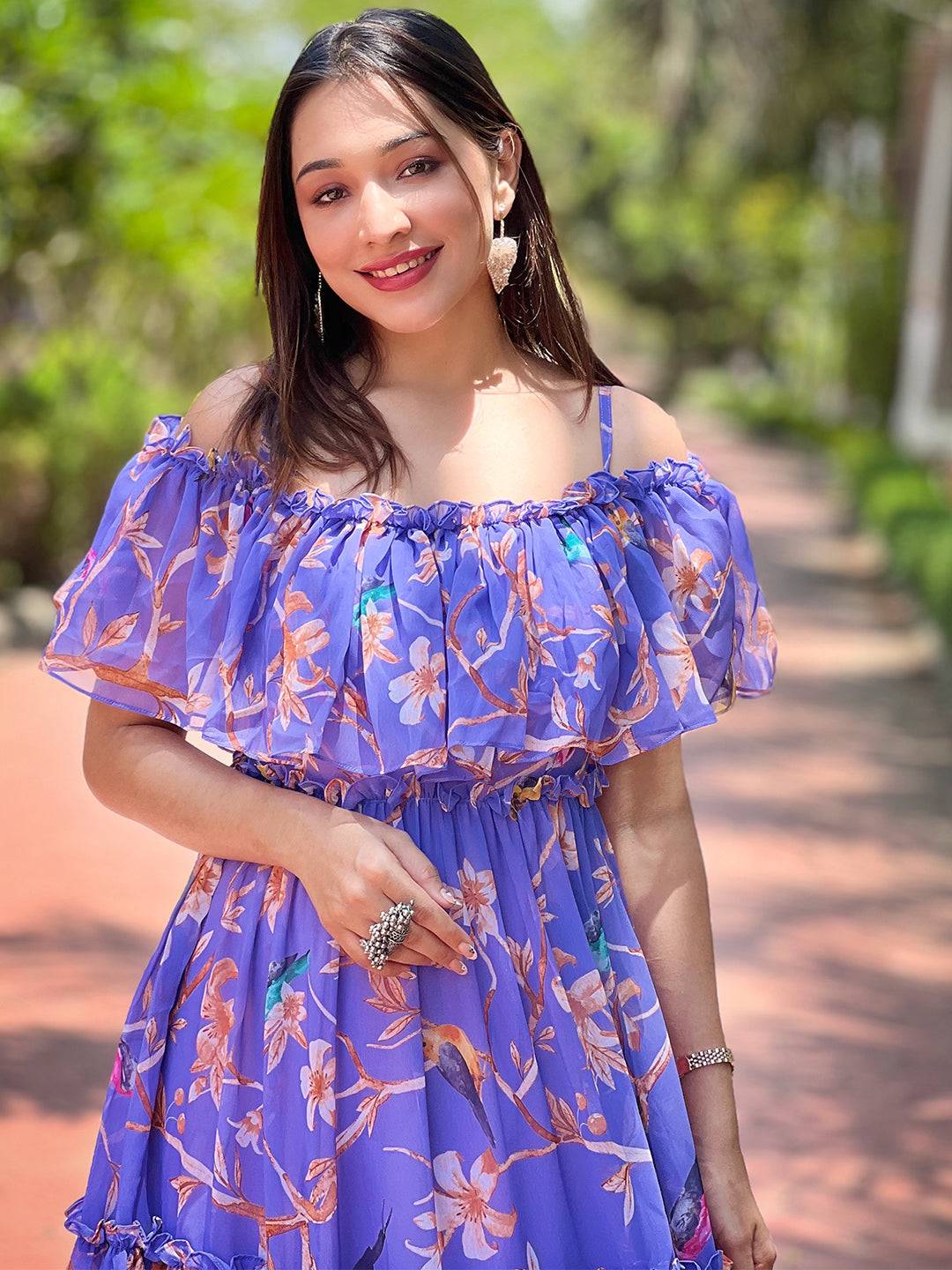 Purple Martini Floral Maxi Dress