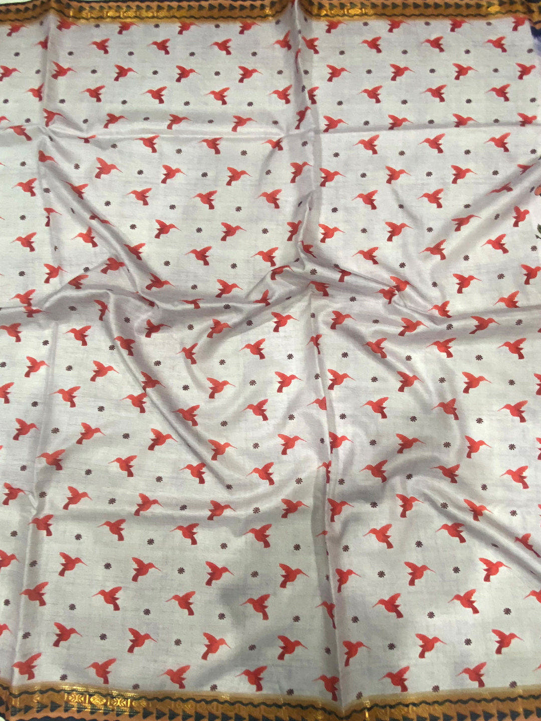 Off White Soft Silk Floral Saree