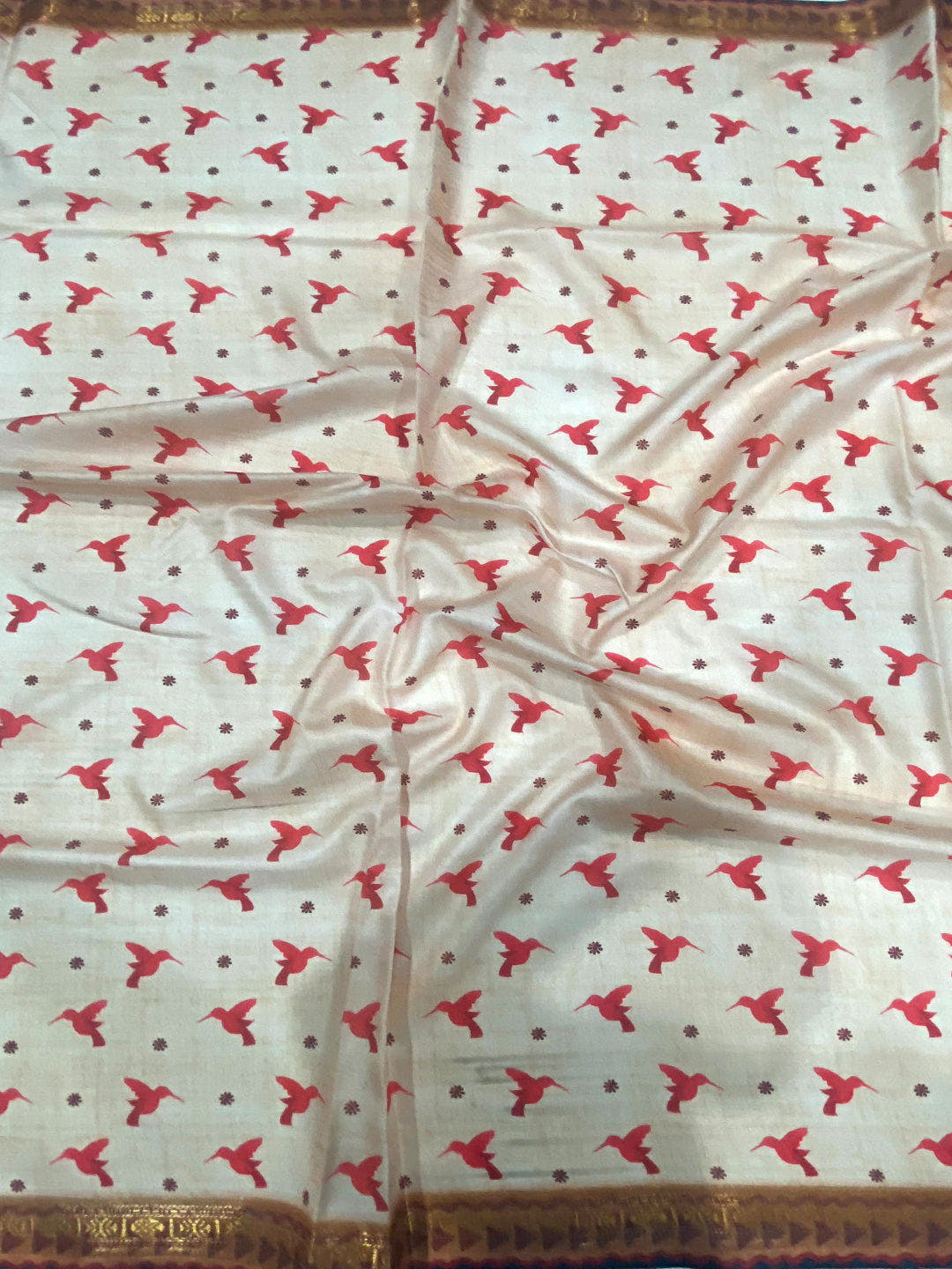 Toffee Peach Soft Silk Floral Saree
