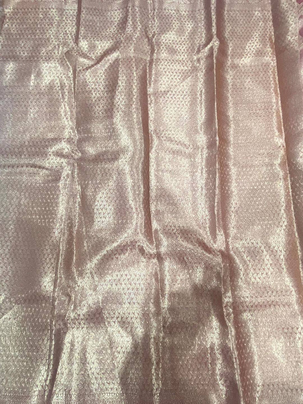 Pink Tissue Jarokha Zari Weaving Saree
