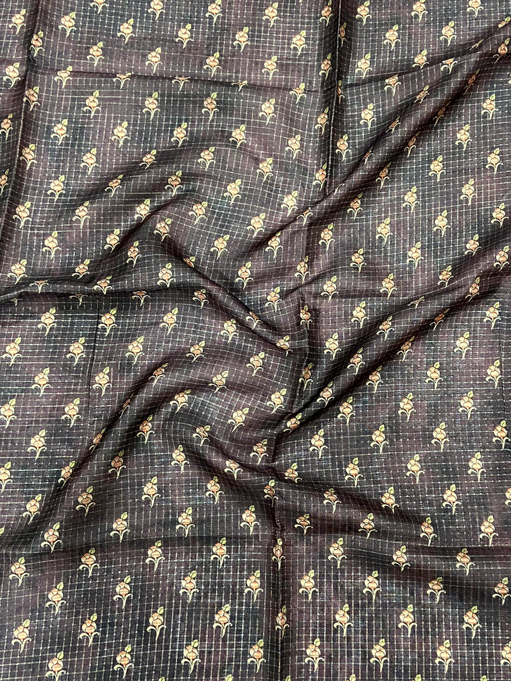 Lavender Gold Zari Chanderi Phulkari Floral Saree