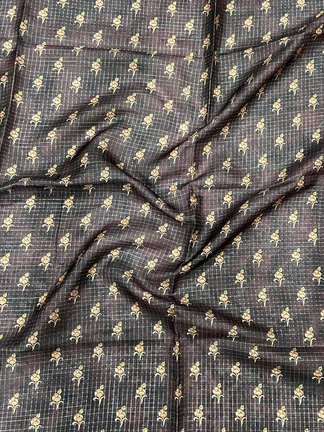 Lavender Gold Zari Chanderi Phulkari Floral Saree