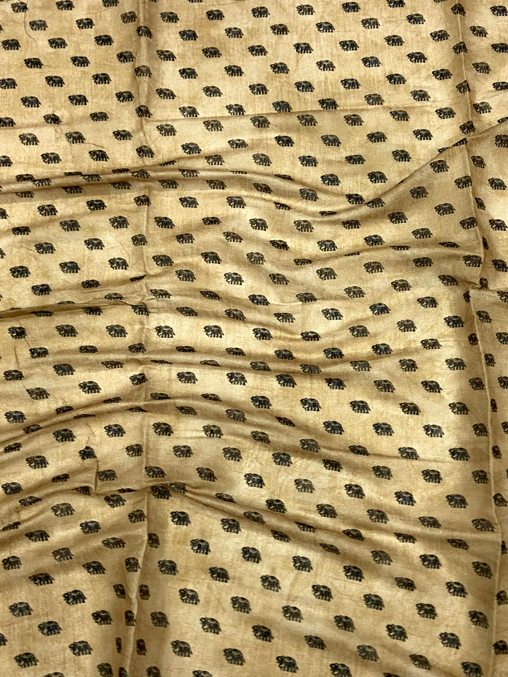 Beige Warli Print Tissue Chanderi Saree