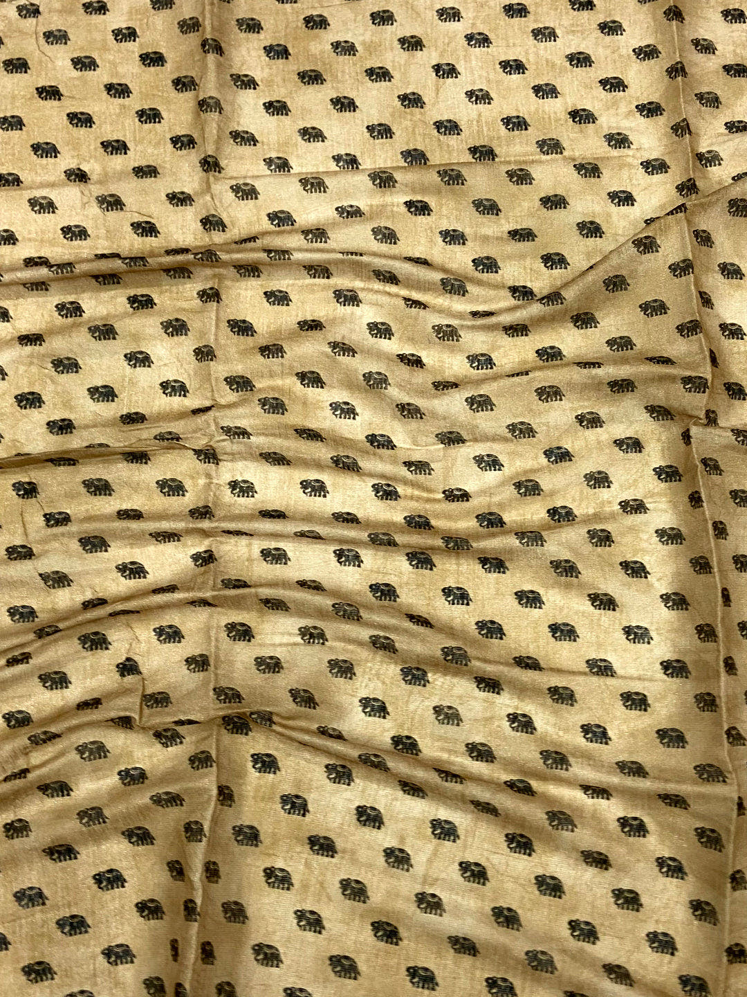 Beige Warli Print Tissue Chanderi Saree