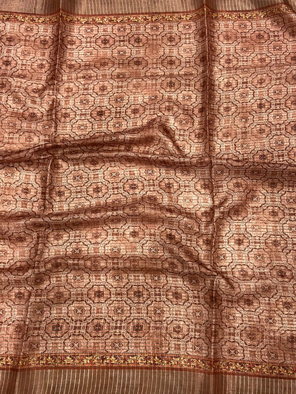 Graceful Light Pink Soft Silk Chex Saree
