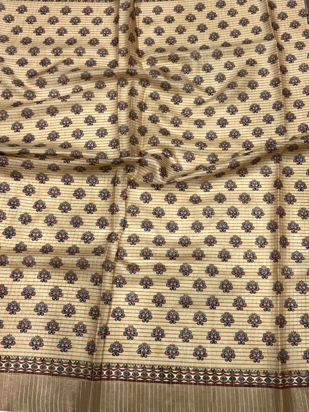 Graceful Mint Green Soft Silk Chex Saree