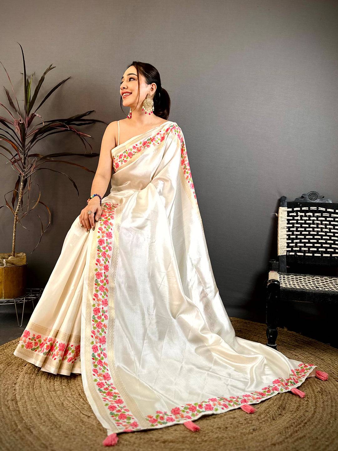 Royal Double Ikkat Ghicha Tussar Saree