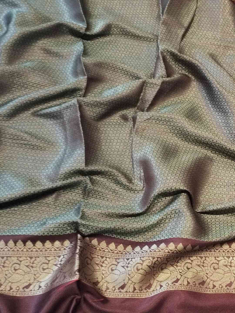 Pink Colour Double Border Chex Weaving Banarasi Soft Silk Saree