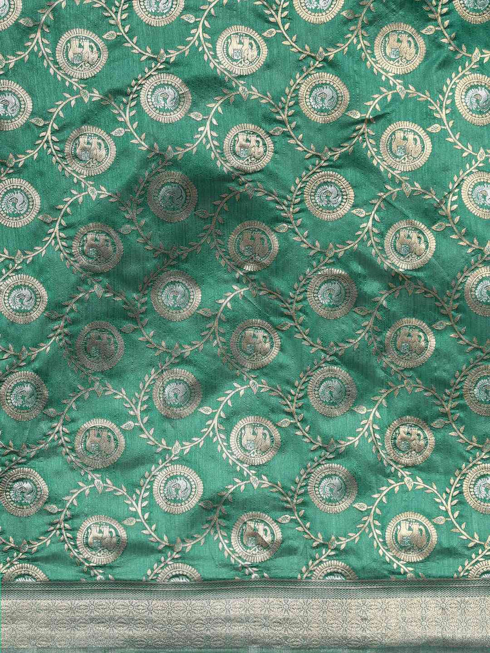 Banarasi Green Colour Woven Design Silk Saree