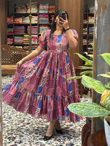 Desert Rose Patchwork Print Midi