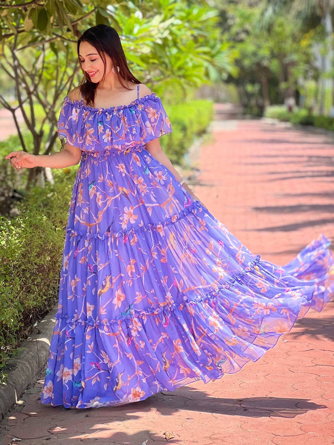 Purple Martini Floral Maxi Dress