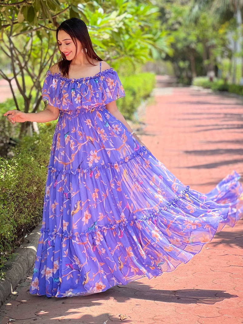Purple Martini Floral Maxi Dress