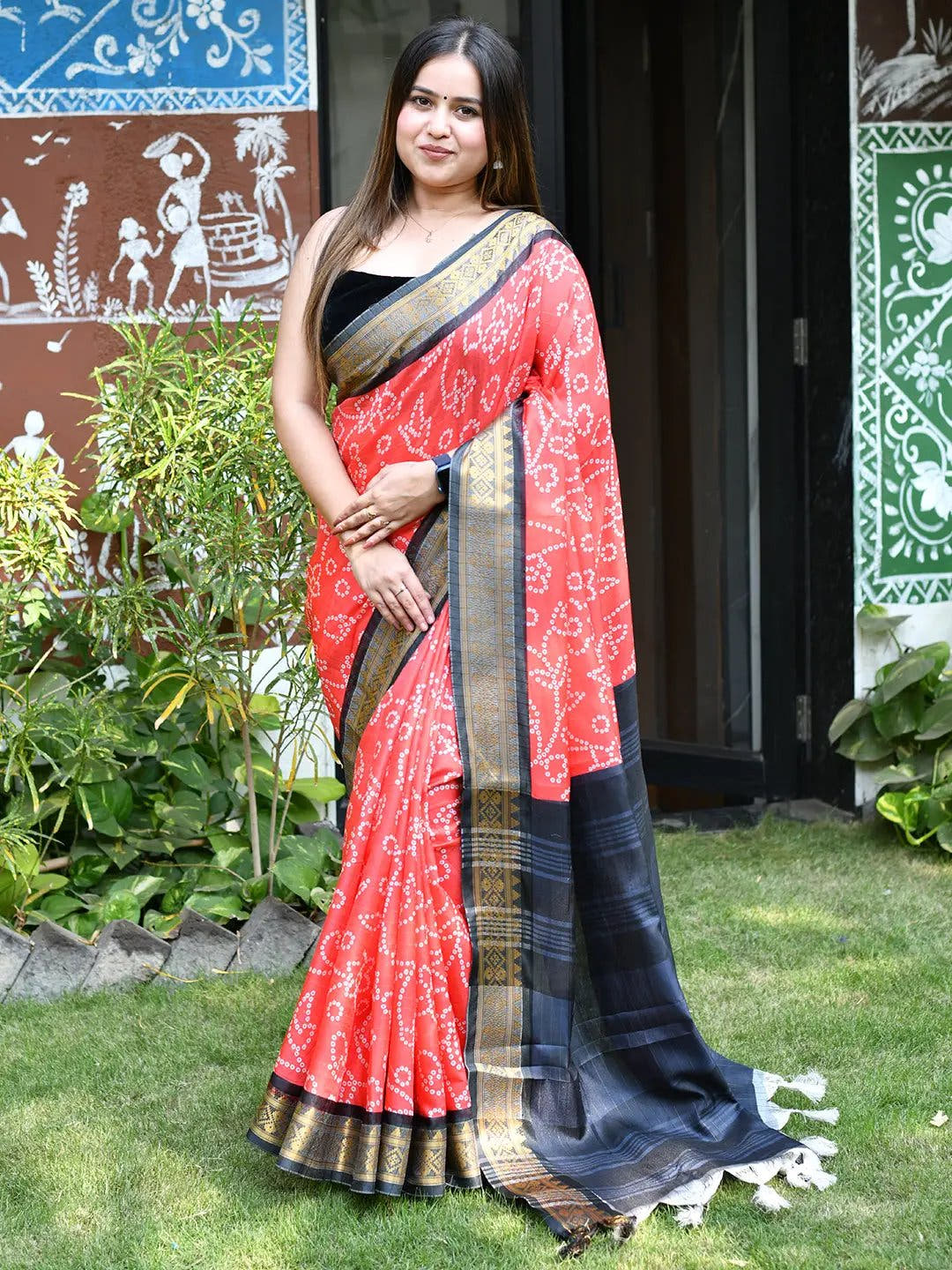 Fine Crafted Soft Silk Bandhej Print Saree