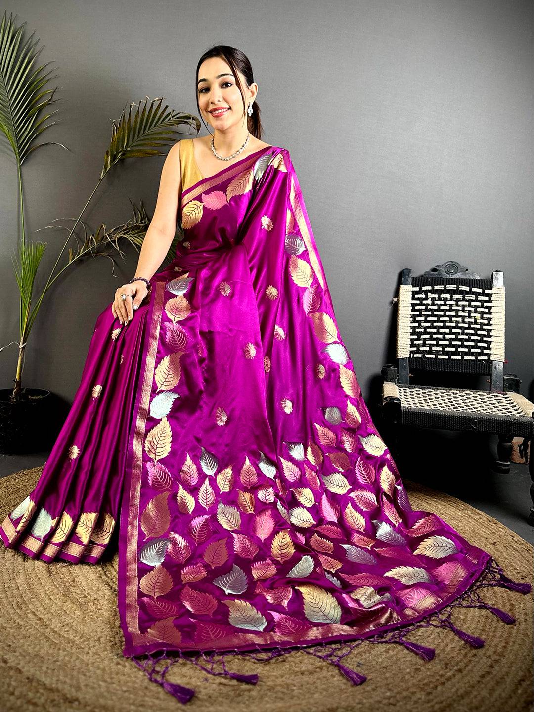 Royale  Satin  Silk Zari Saree