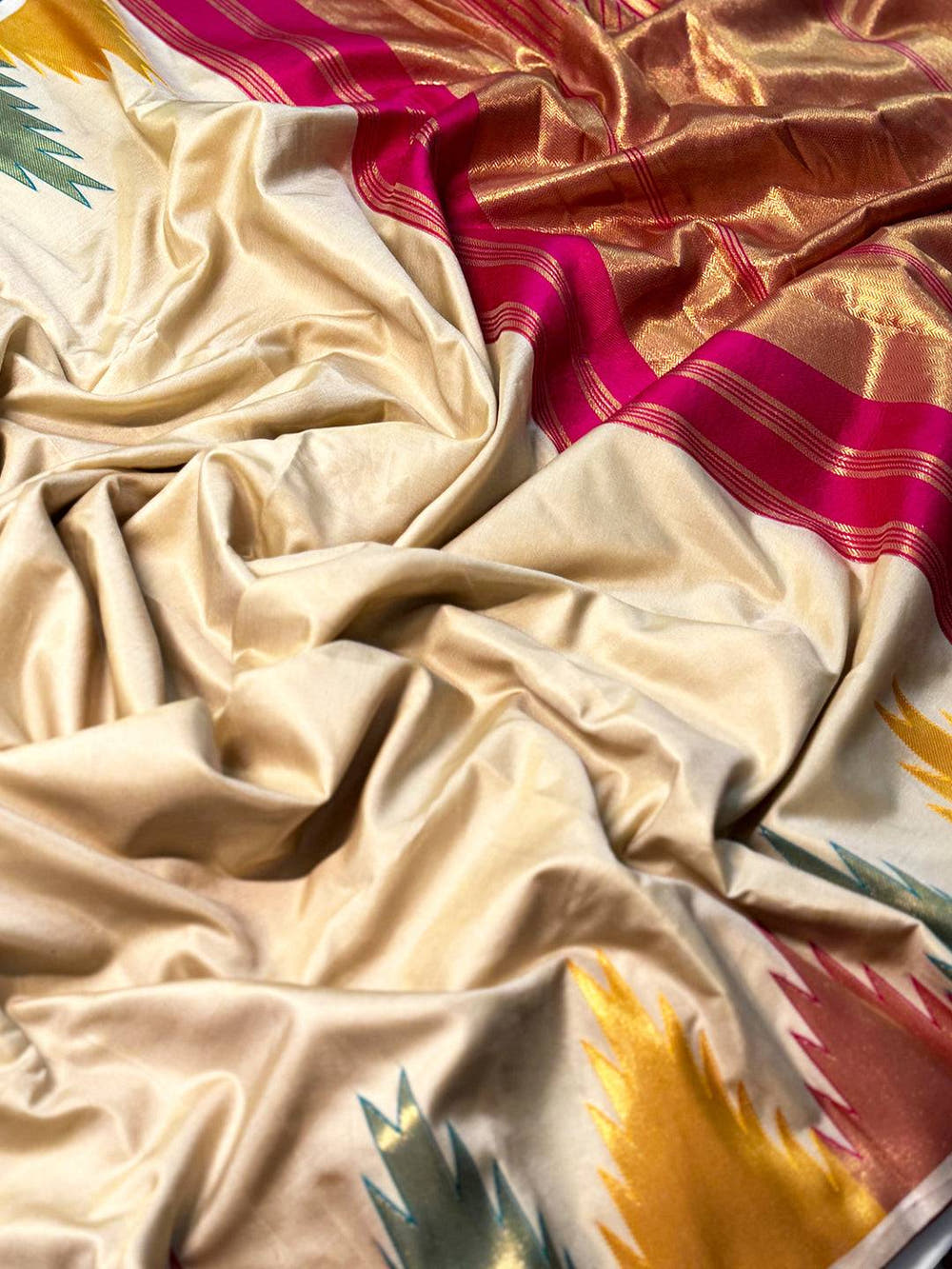 Chiku Copper Radiance Soft Silk Saree