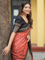 Red Colour Pure Viscose Dola Silk Saree with Pichwai Kalamkari Print - Luxe