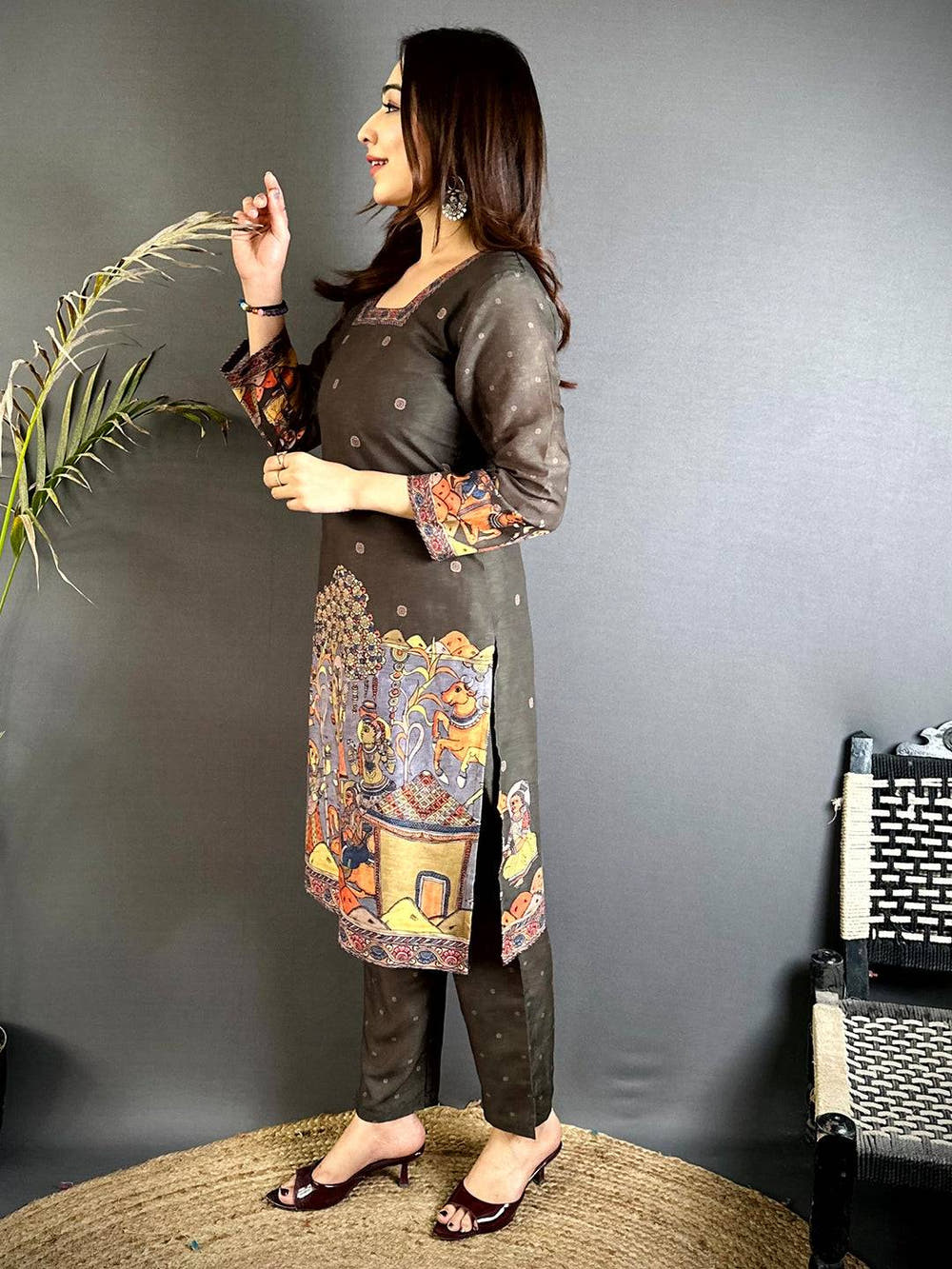 Kalamkari Square Neck Mul Kurti