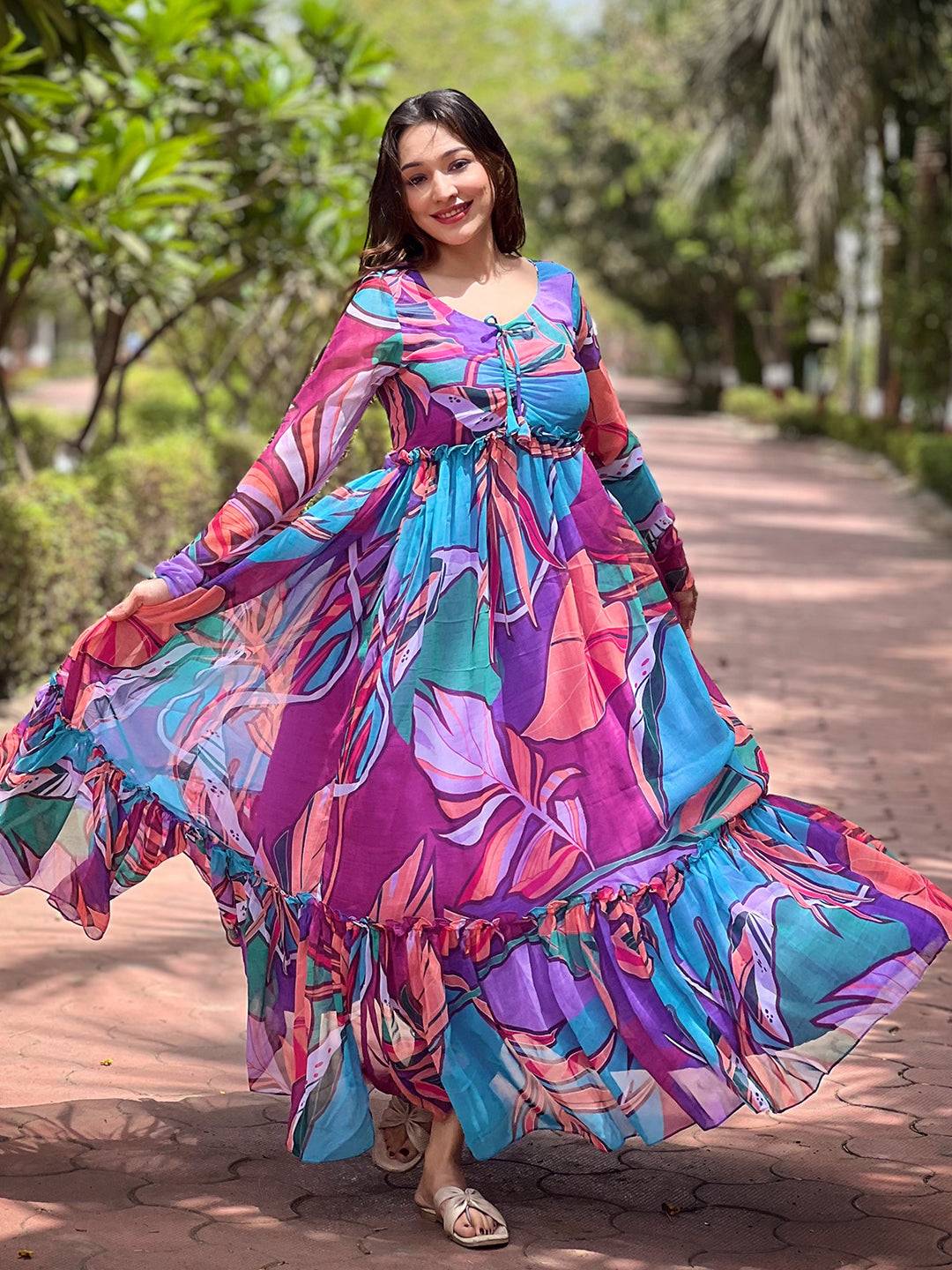 Lust Lavender Abstract Print Dress