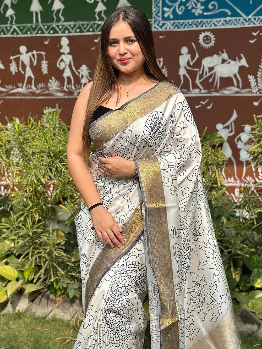 Stunning Kalamkari and Block Print Work Saree
