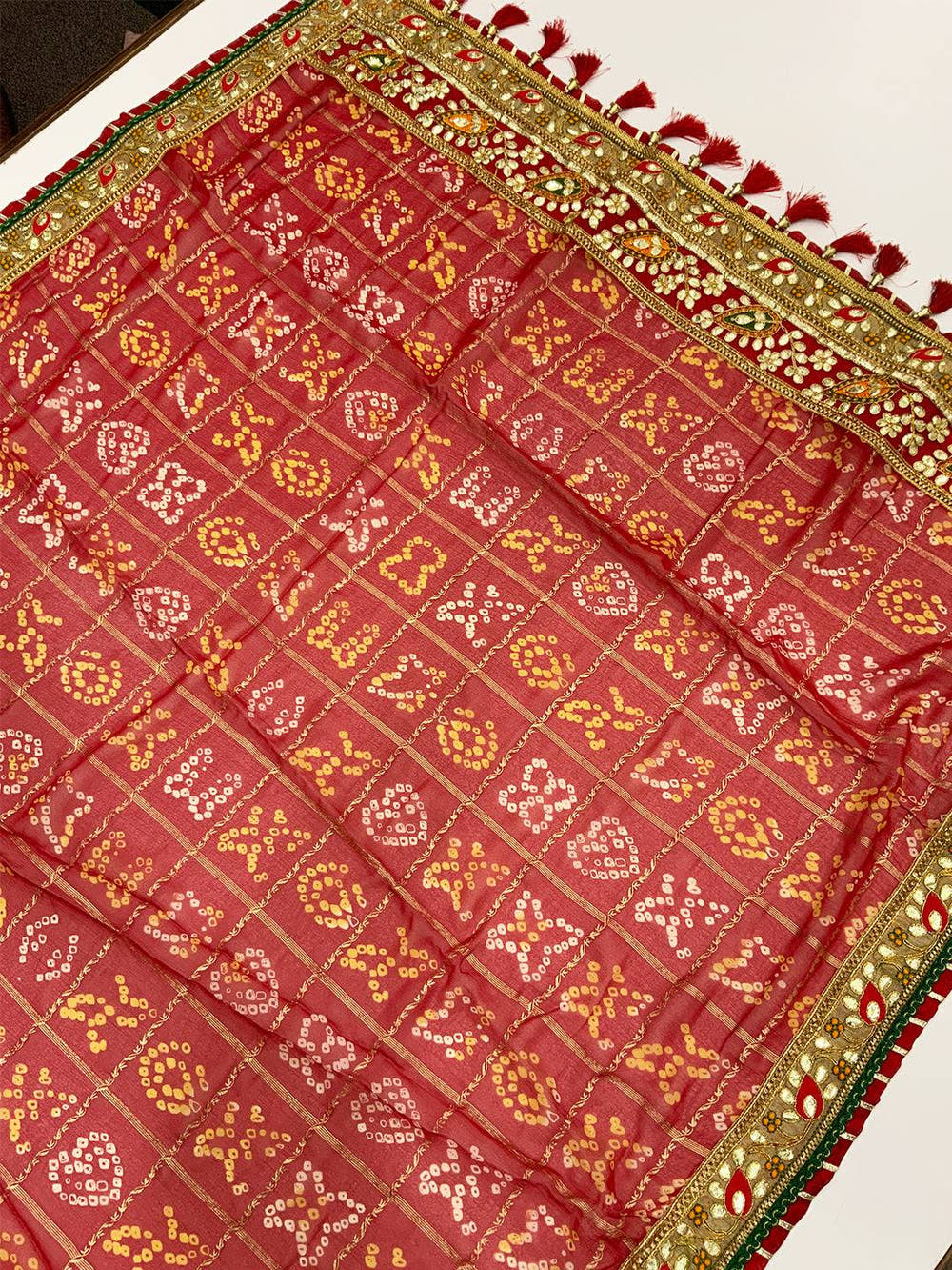Opulent Bandhej Foil Chiffon Saree