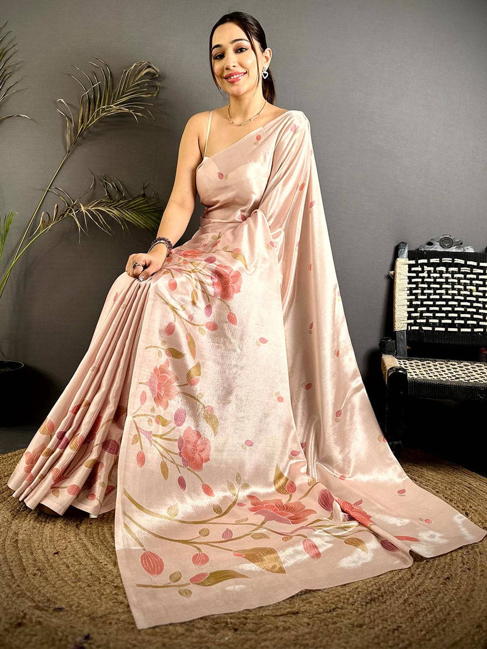 Radiant Soft Chinnon Chiffon Floral Saree
