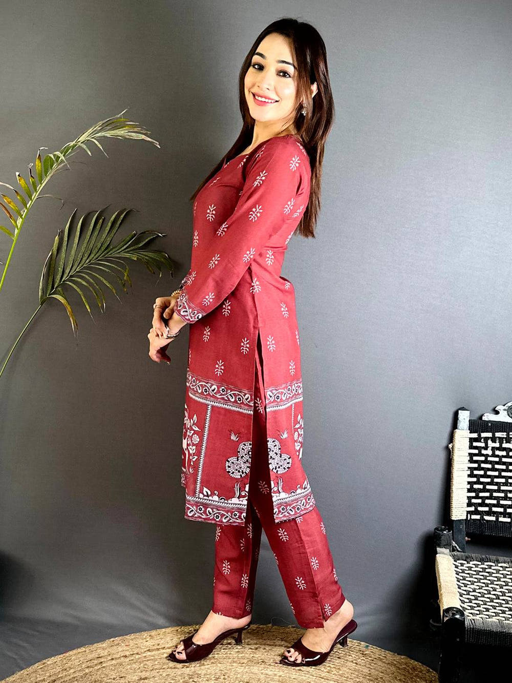 Paan Neck Kalamkari  Art Kurti