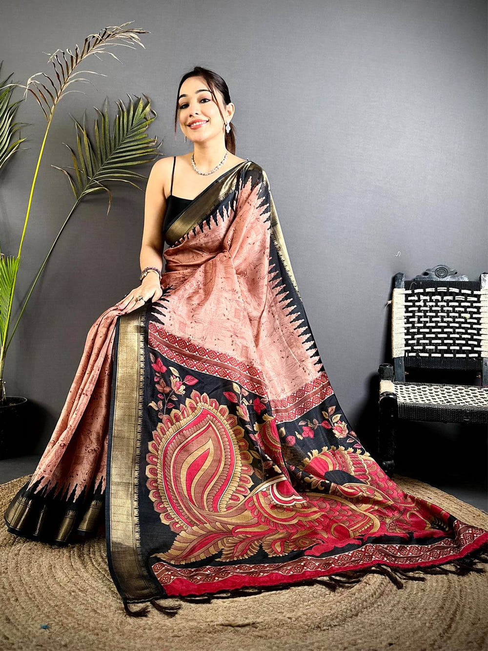 Radiance Kalamkari Dola Silk Saree