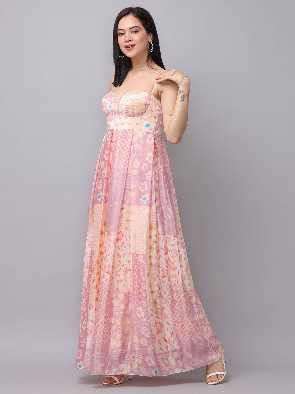 Lavender Sweetheart Neck Dress