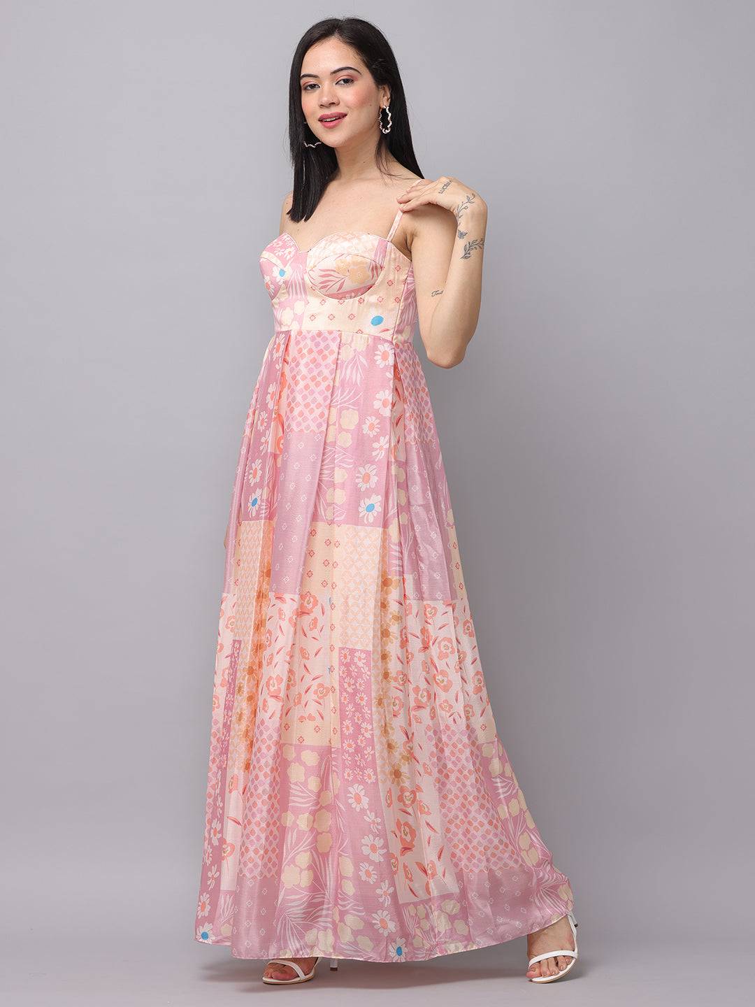Lavender Sweetheart Neck Dress