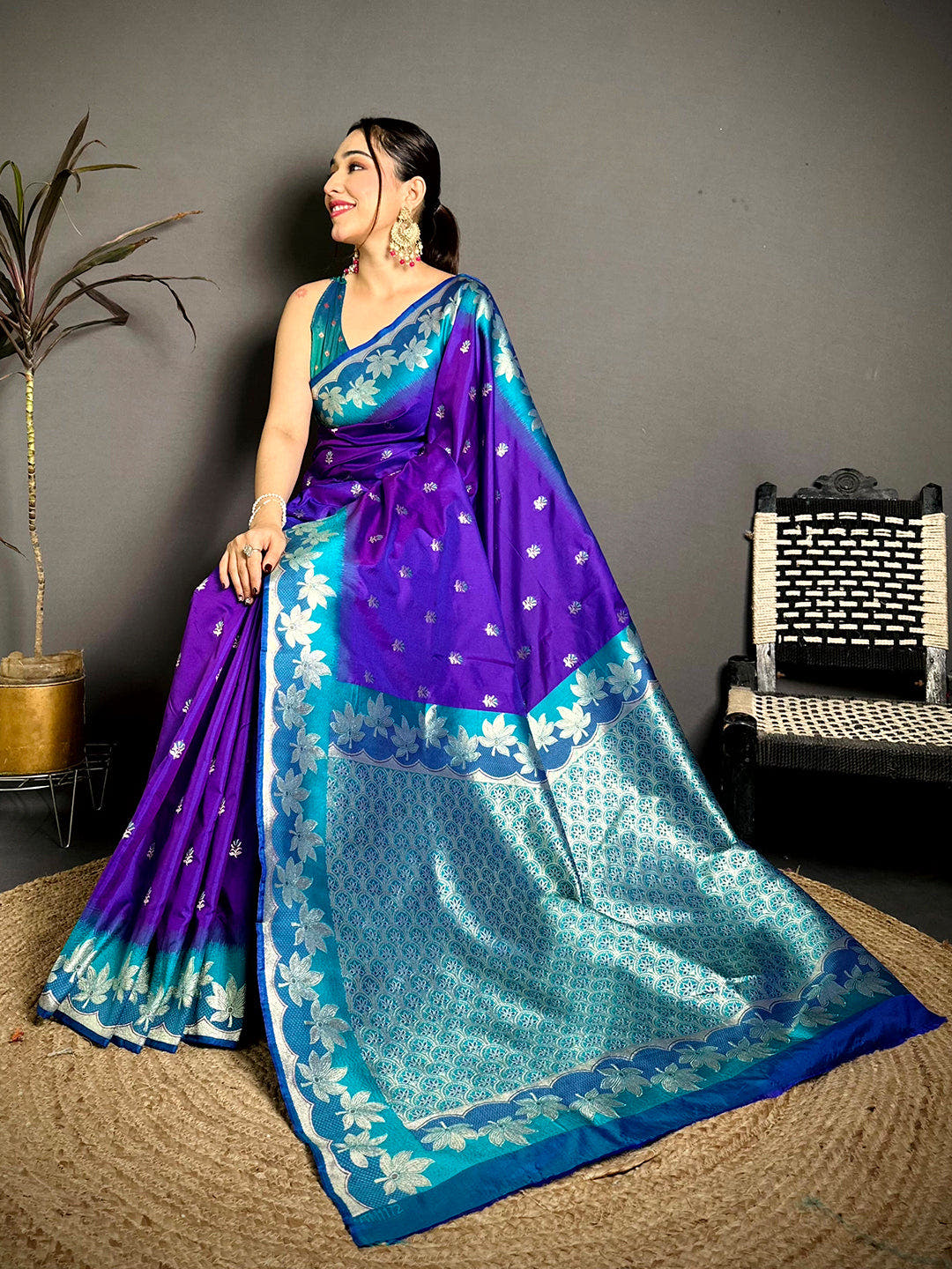 Purple Soft Silk Kanjivaram Saree