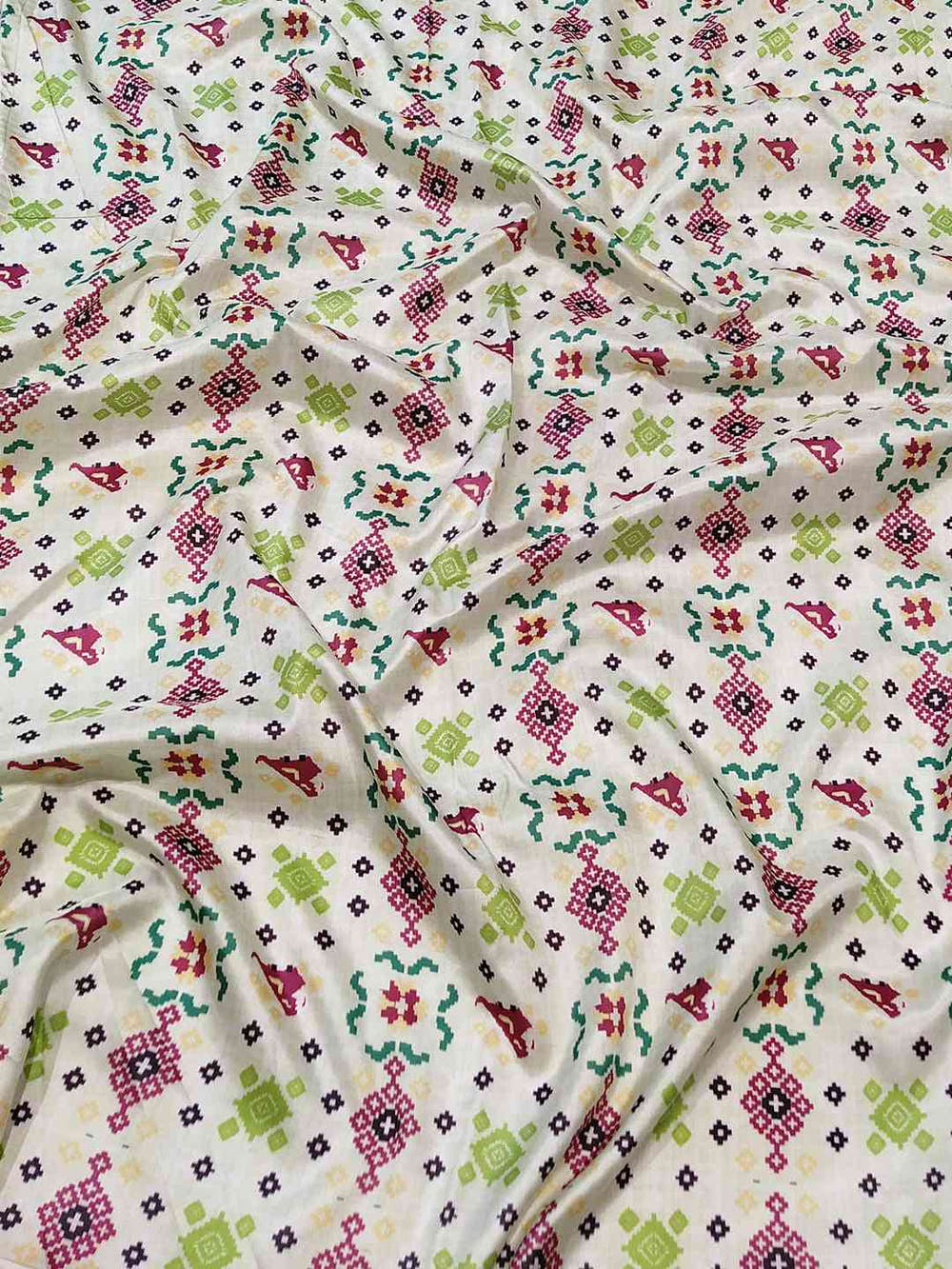 Kanjivaram  Weaving Pista Colour Patola Print Saree
