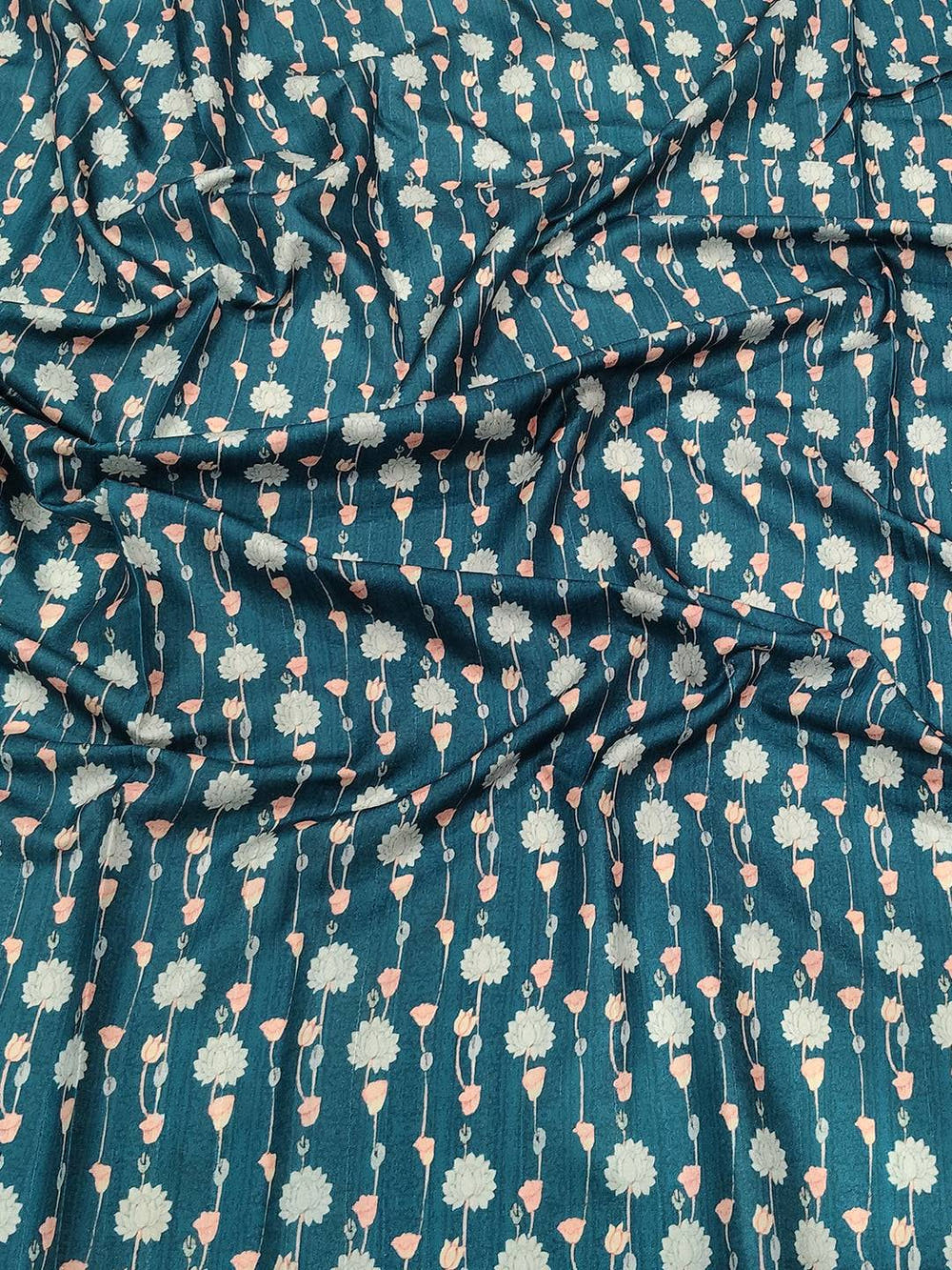 Teal Kalamkari Digital Printed Saree