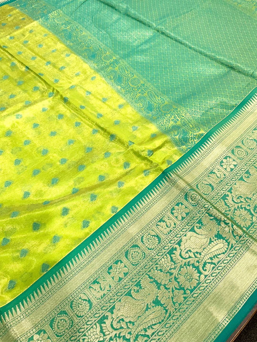 Radiant Green Kanjivaram Zari Tissue Saree