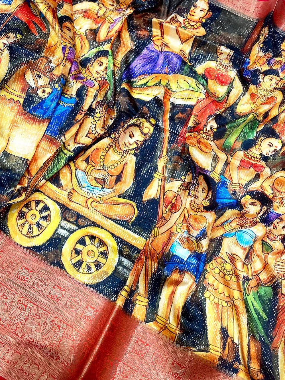Kerala Mural Art Kalamkari Banarasi Saree