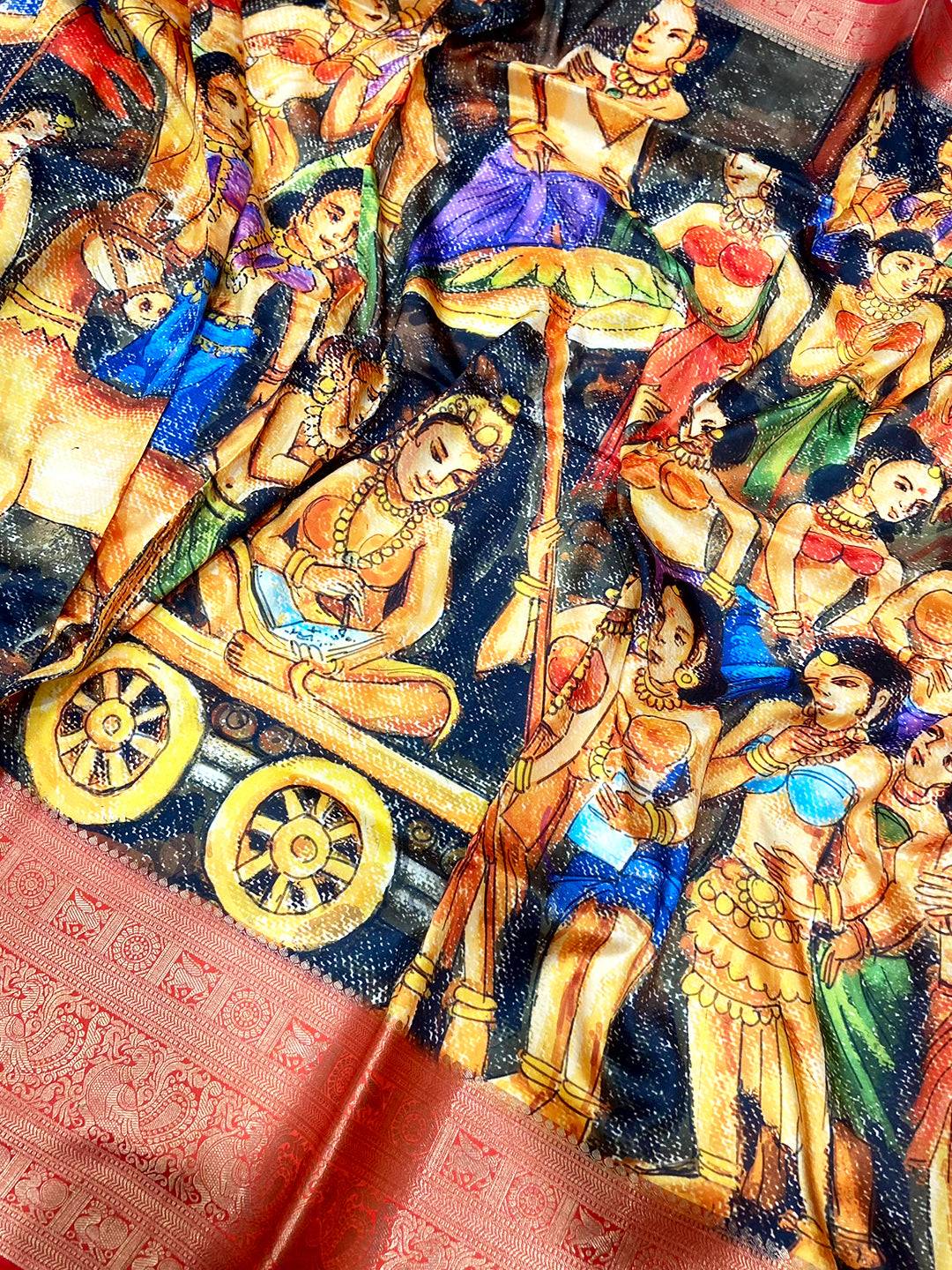 Kerala Mural Art Kalamkari Banarasi Saree