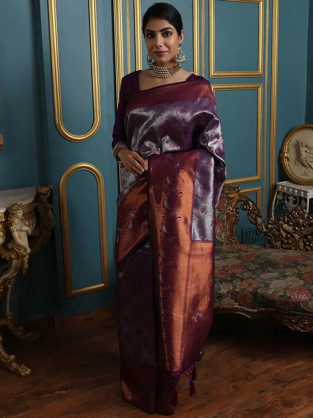 Kanjivaram Silk Saree With Zari Work