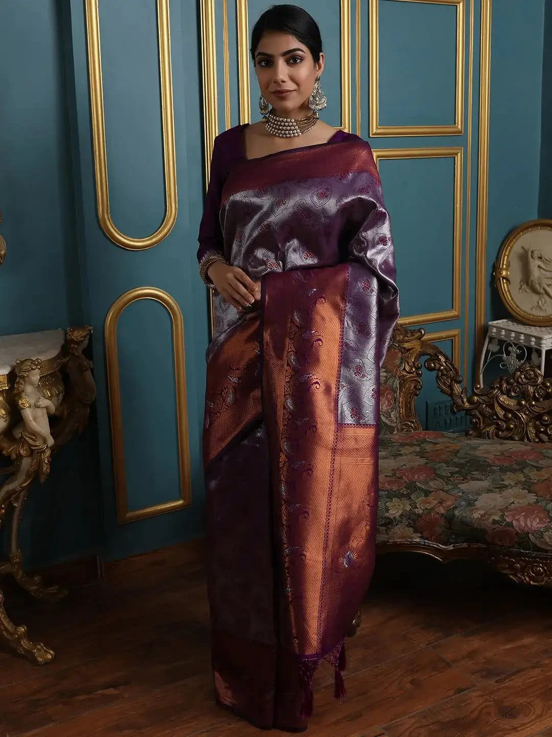 Kanjivaram Silk Saree With Zari Work