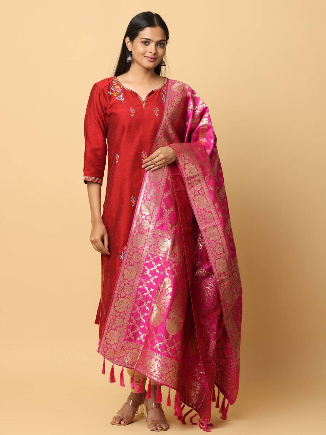 Exclusive Silk Blend Woven Design Dupatta
