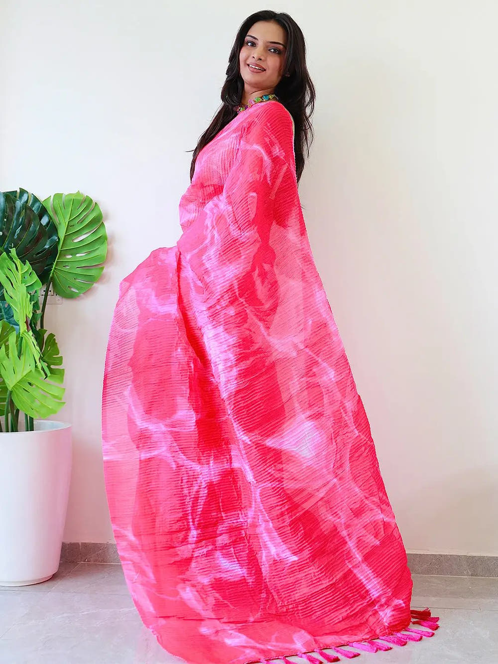 Elevate Your Style with Multy Colored Print Bollywood Design Crash Saree