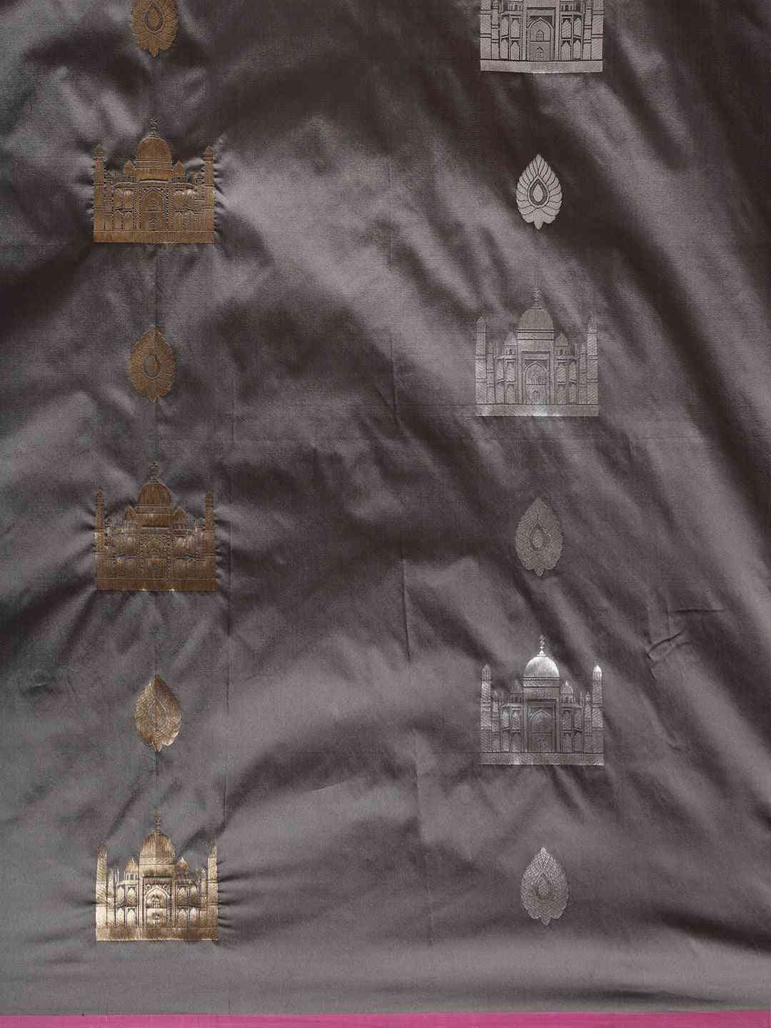 Trendy Grey Colour  Silk Blend Woven Design Banarasi Saree