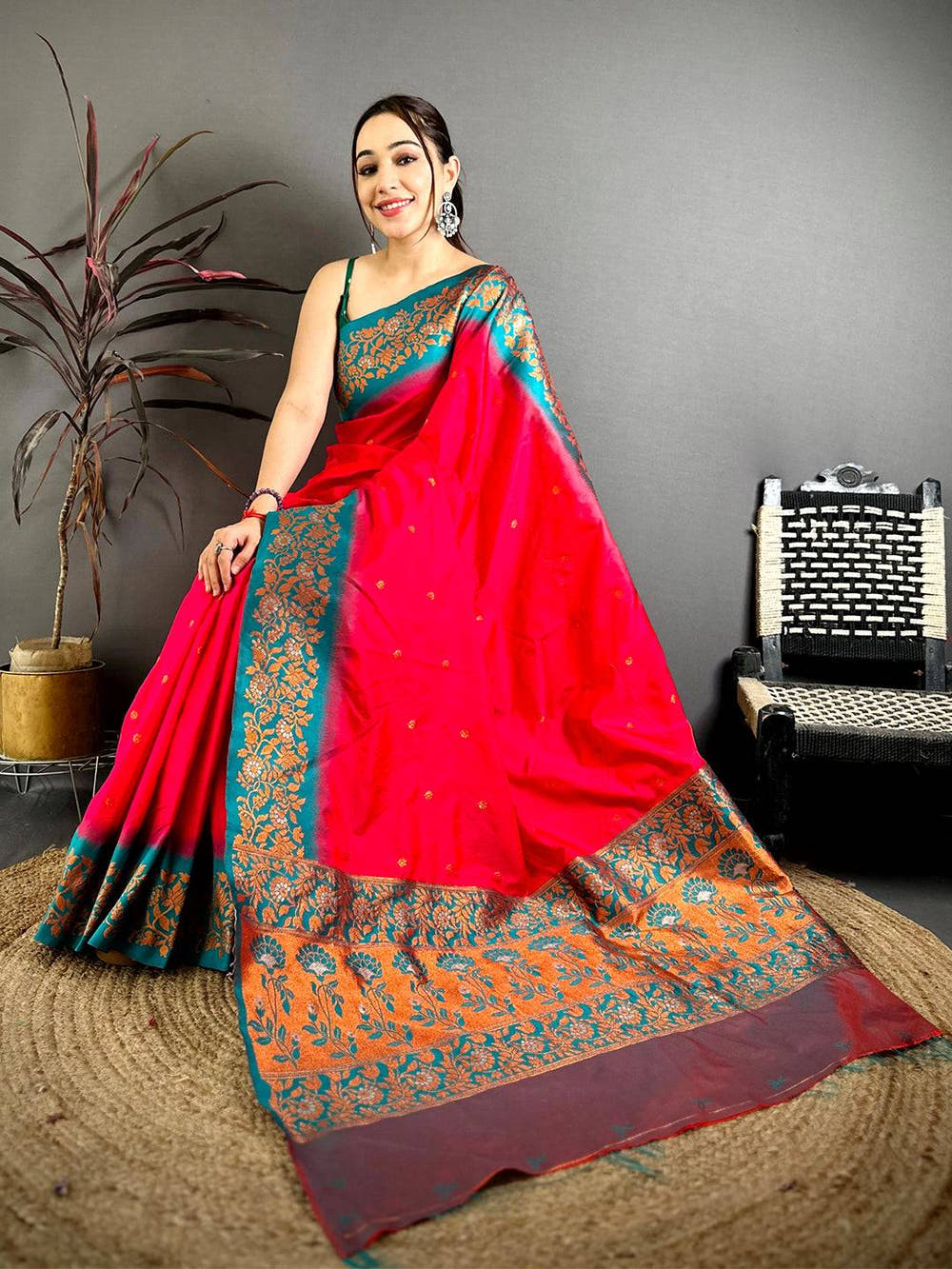 Pink Soft Silk Kanjivaram Saree
