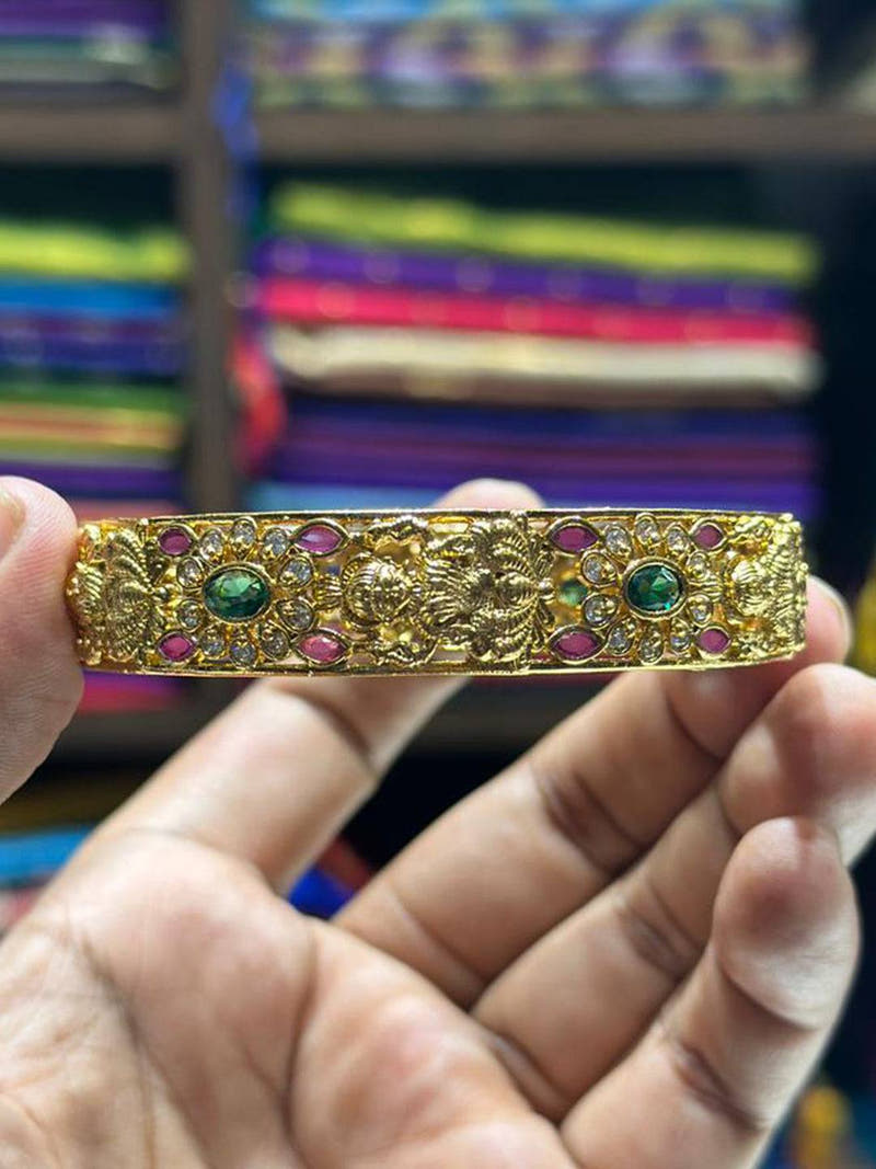 Antique   Gold   Stone  Bangle