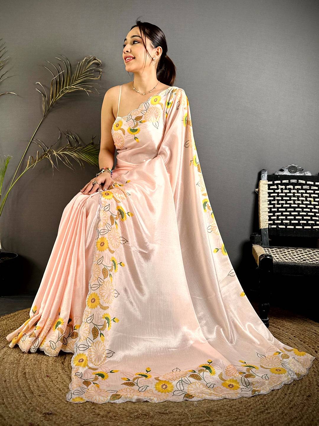 Soft Chiffon Floral Print Saree