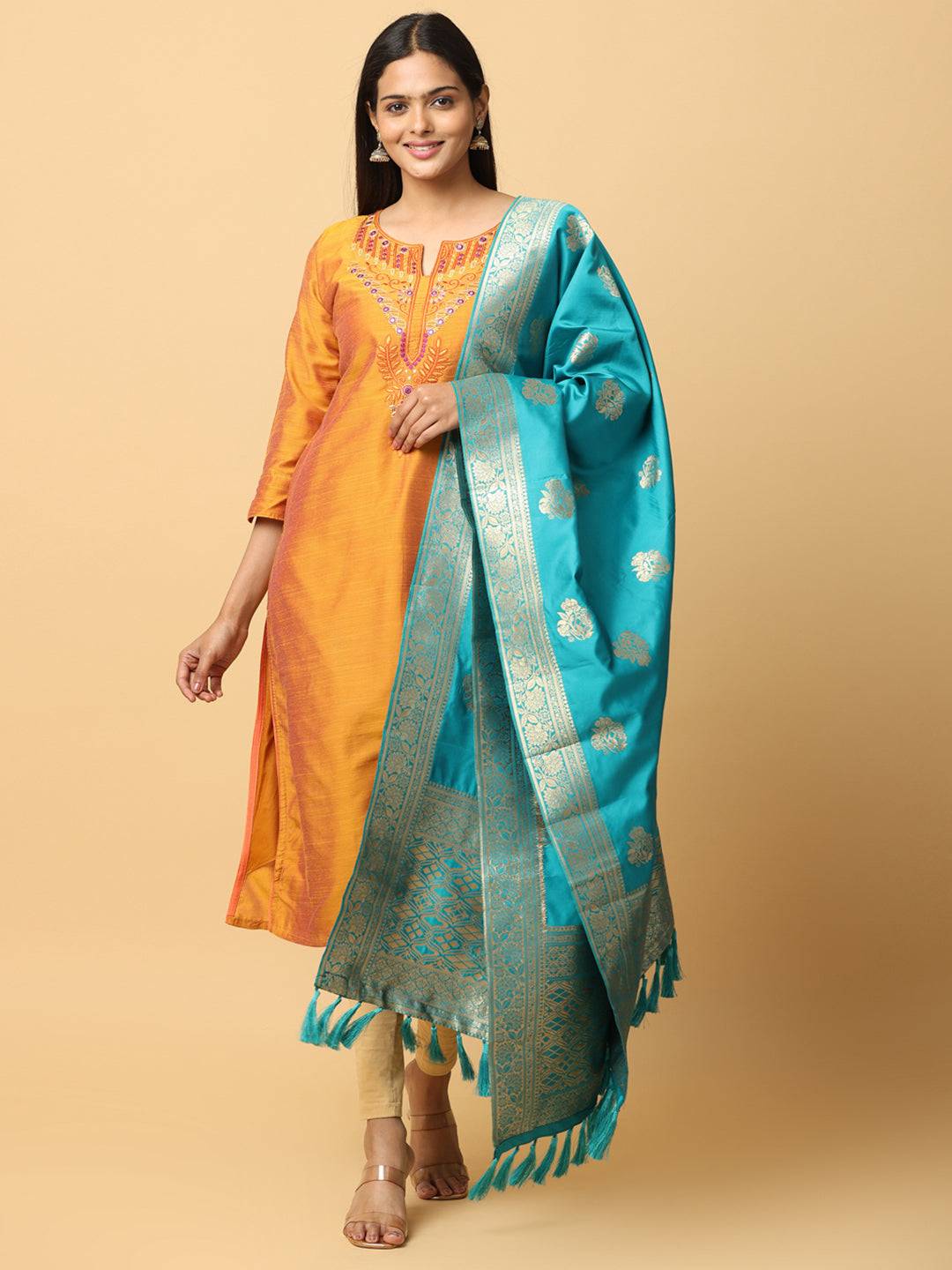Rama Silk Blend Woven Design Dupatta