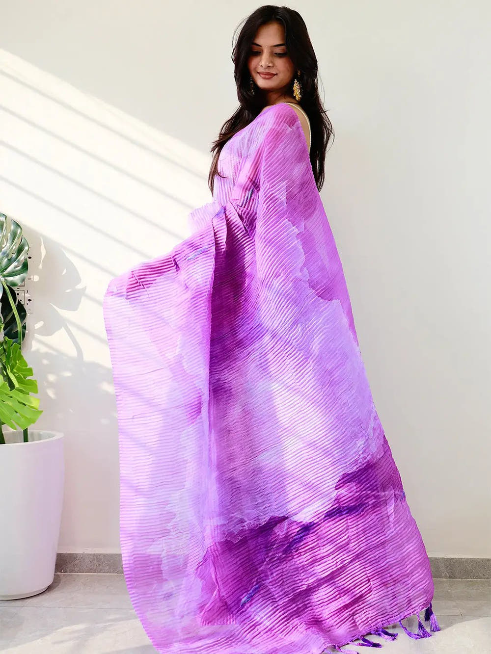 Multy Colored Print Bollywood Design Crash Saree