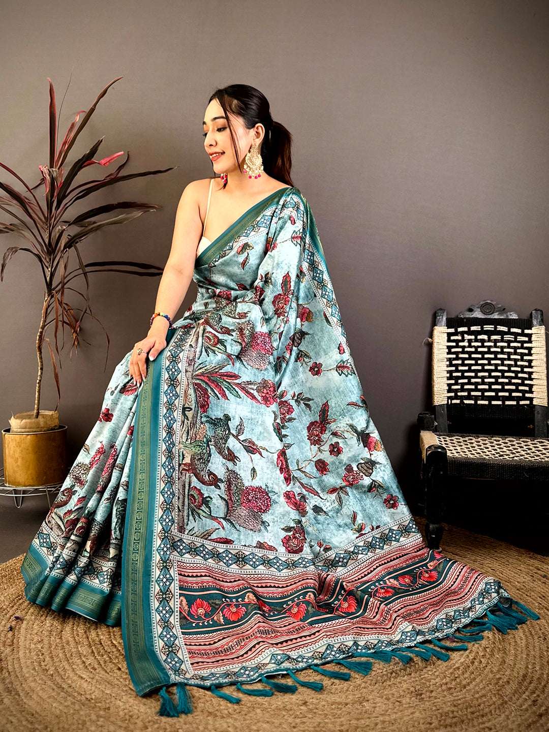 Regal Rudrakh Digital Print Soft Silk Saree