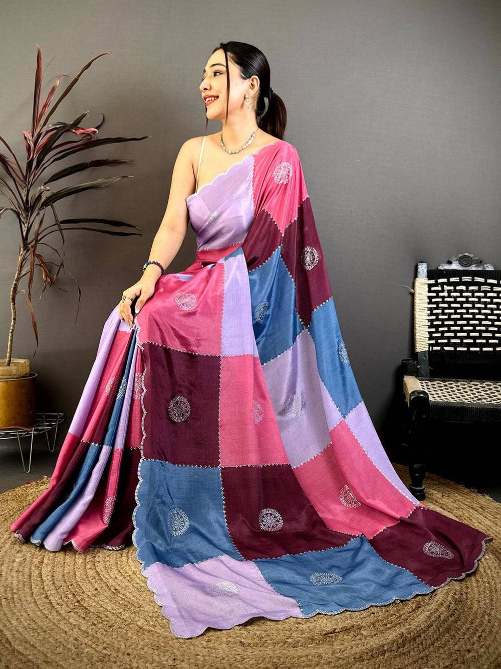 Classic Printed Chinnon Chiffon Saree