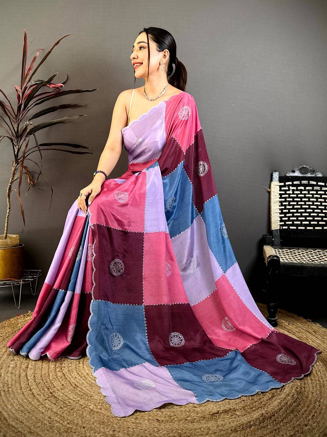 Classic Printed Chinnon Chiffon Saree