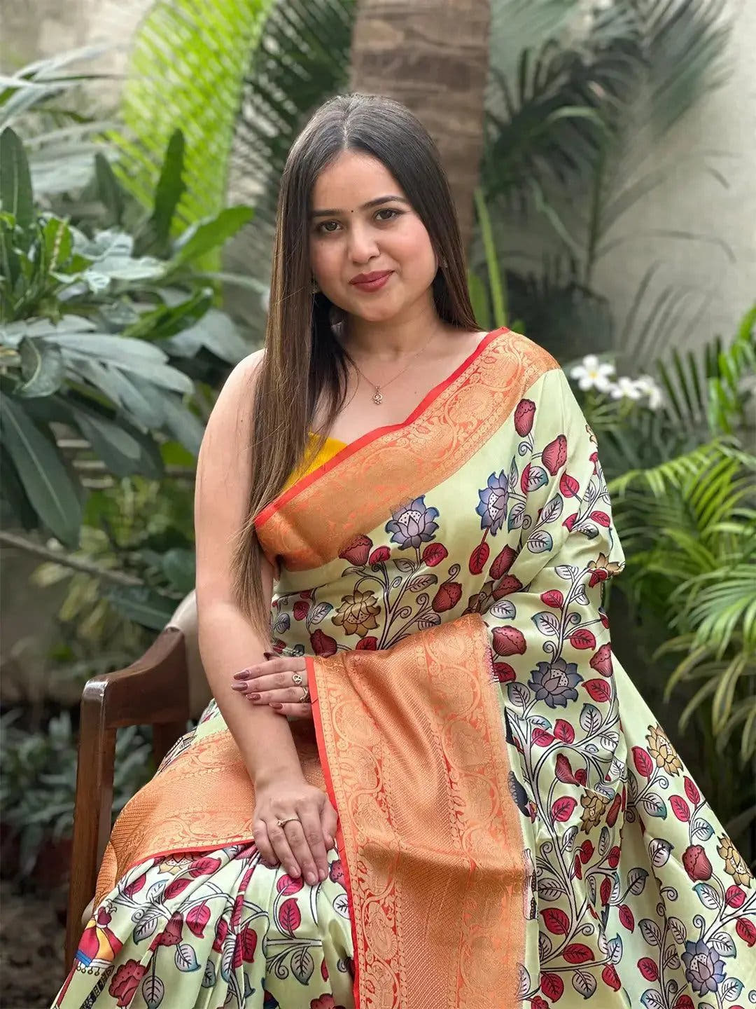 Soft Silk Kalamkari Digital Print Saree