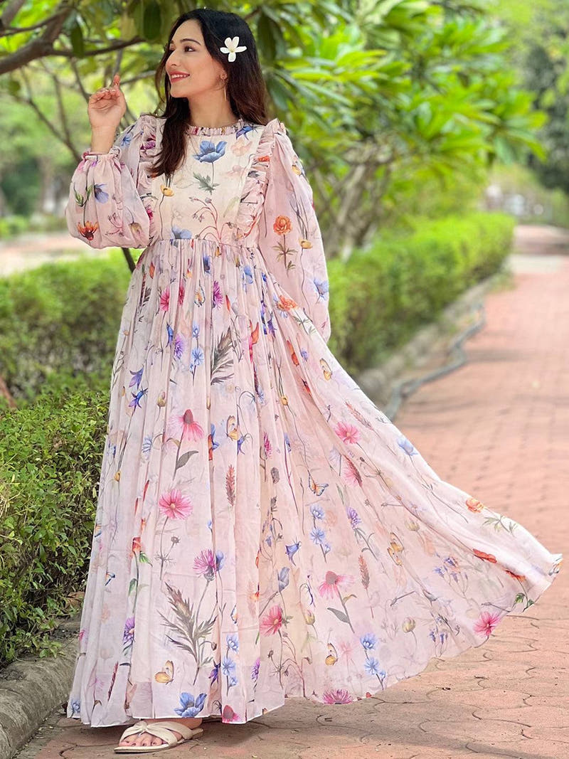 Champagne Blossom Maxi Dress
